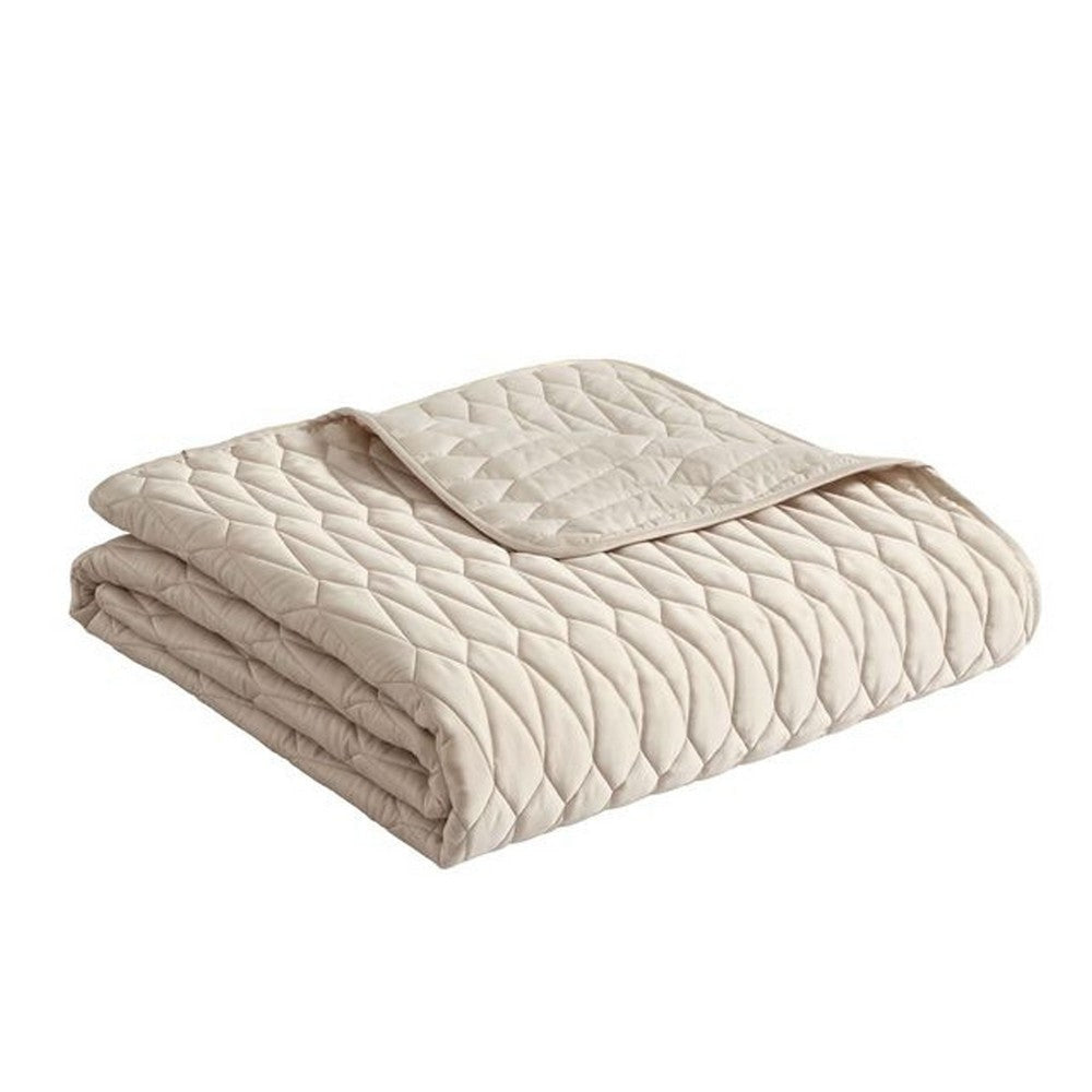 Rely 10pc Coverlet Queen Size Comforter Set | Woven Jacquard | Ivory
