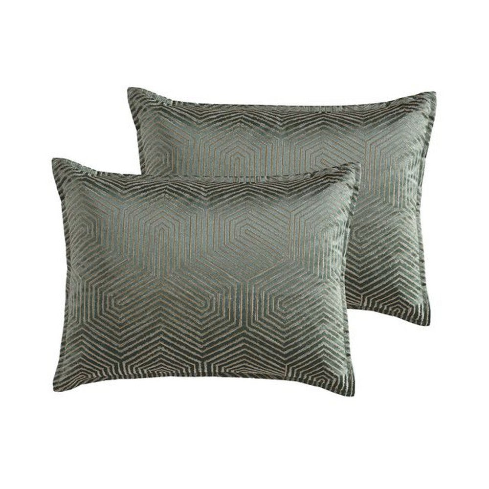Mely 10pc Coverlet Queen Comforter Set | Shams | Green Woven Jacquard
