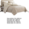 Dely 8pc Satin King Size Comforter Set with Shams | Reversible Gold