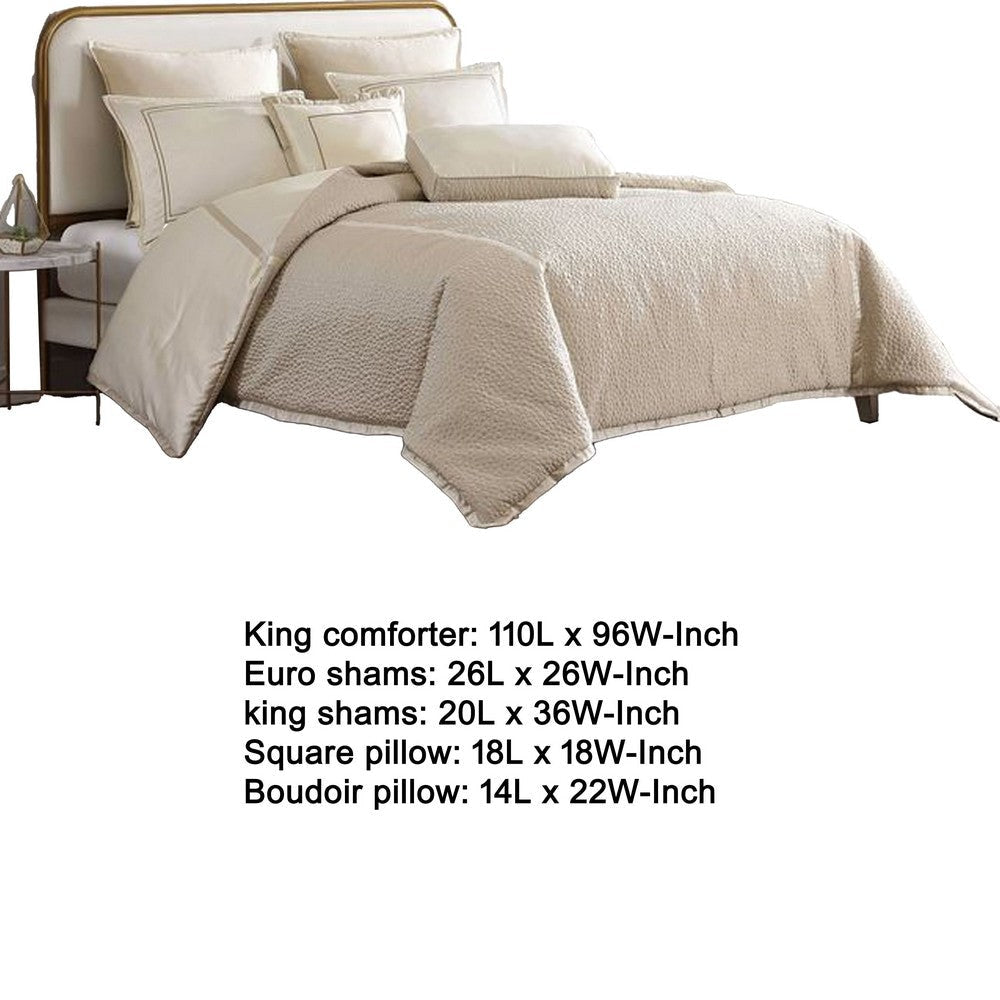 Dely 8pc Satin King Size Comforter Set with Shams | Reversible Gold
