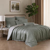 Keo 8pc Queen Comforter Set | Reversible | Shams | Gray Silky Fabric