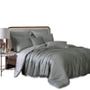 Keo 8pc Queen Comforter Set | Reversible | Shams | Gray Silky Fabric