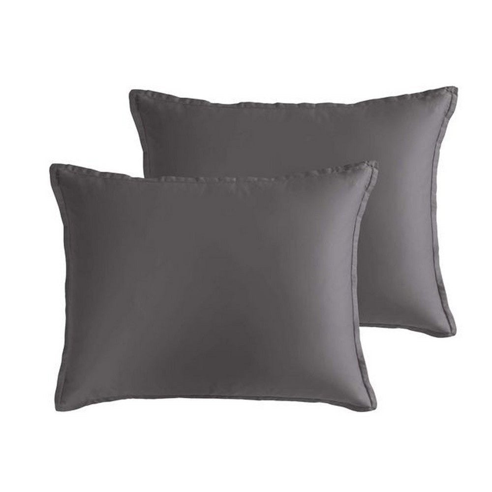 Keo 9pc King Comforter Set | Reversible | Shams | Silky Dark Gray
