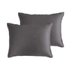 Keo 8pc Queen Comforter Set | Reversible | Shams | Silky Charcoal Gray