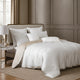 Keo 9pc King Comforter Set | Reversible | Shams | Silky Ivory White