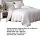 Keo 8pc Queen Comforter Set | Reversible | Shams | Silky Ivory White