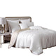 Keo 8pc Queen Comforter Set | Reversible | Shams | Silky Ivory White