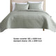 Keo 3pc Queen Coverlet Set | Reversible | Shams Sage Gray Silky Fabric