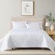 Keo 3pc King Coverlet Set | Reversible | Shams | White Silky Fabric