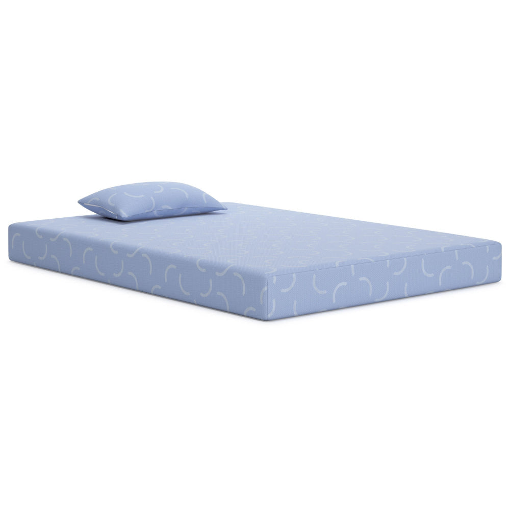 Ashley Ruve Twin Mattress | Standard Pillow | Memory Foam | Light Blue 7"