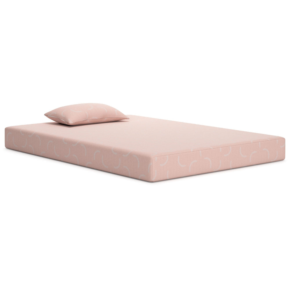 Ashley Ruve Twin Mattress | Standard Pillow | Memory Foam | Light Pink 7"
