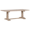Extendable Dining Table, 87-118 Inch, Solid Pine Wood Base, Brown Gray