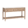 Avi Console Table, 54 Inch Rectangular, Solid Pine Wood, Brown Gray
