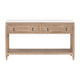 Avi Console Table 54 Inch Rectangular Solid Pine Wood Brown Gray