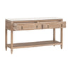 Avi Console Table 54 Inch Rectangular Solid Pine Wood Brown Gray