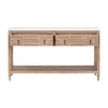 Avi Console Table 54 Inch Rectangular Solid Pine Wood Brown Gray