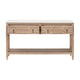 Avi Console Table 54 Inch Rectangular Solid Pine Wood Brown Gray