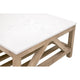 Max Coffee Table 63 Inch White Quartz Rectangular Top Pine Wood Base BM326753