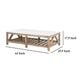 Max Coffee Table 63 Inch White Quartz Rectangular Top Pine Wood Base BM326753