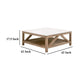 Max Coffee Table 42 Inch White Quartz Square Top Pine Wood BM326754