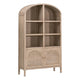 Accent China Cabinet, 83 Inch, Arch Design, 2 Doors, Gray Oak Wood