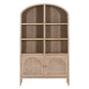 Accent China Cabinet 83 Inch Arch Design 2 Doors Gray Oak Wood BM326760