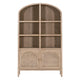 Accent China Cabinet 83 Inch Arch Design 2 Doors Gray Oak Wood BM326760