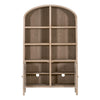 Accent China Cabinet 83 Inch Arch Design 2 Doors Gray Oak Wood BM326760