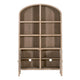 Accent China Cabinet 83 Inch Arch Design 2 Doors Gray Oak Wood BM326760