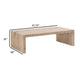 Barb Coffee Table 56 Inch Rectangular Tabletop Pine Wood Smoke Gray BM326761