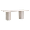 Abie Dining Table, 87 Inch, Rectangular Table Top, Pine Wood, White