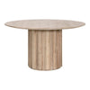 Abie Dining Table, 54 Inch, Round Tabletop, Pine Wood, Smoke Gray