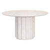 Abie Dining Table, 54 Inch, Round Tabletop, Pine Wood, Whitewash
