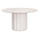 Abie Dining Table, 54 Inch, Round Tabletop, Pine Wood, Whitewash