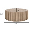 Abie Coffee Table 42 Inch Round Tabletop Pine Wood Smoke Gray BM326766