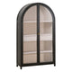 Accent Bookcase Cabinet, 83 Inch, Arch Design, Birch Wood, Black