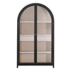 Accent Bookcase Cabinet 83 Inch Arch Design Birch Wood Black BM326769