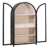 Accent Bookcase Cabinet 83 Inch Arch Design Birch Wood Black BM326769