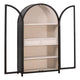 Accent Bookcase Cabinet 83 Inch Arch Design Birch Wood Black BM326769