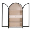 Accent Bookcase Cabinet 83 Inch Arch Design Birch Wood Black BM326769