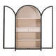 Accent Bookcase Cabinet 83 Inch Arch Design Birch Wood Black BM326769