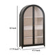 Accent Bookcase Cabinet 83 Inch Arch Design Birch Wood Black BM326769