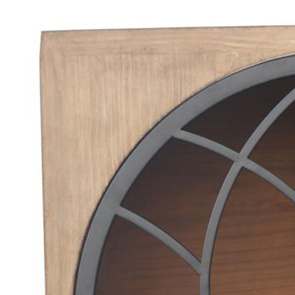 Veria Small China Cabinet 2 Door Arch Frame Antique Brown 42 Inch BM326772