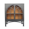 Veria Small China Cabinet, 2 Door Arch Frame, Matte Black 42 Inch