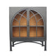Veria Small China Cabinet, 2 Door Arch Frame, Matte Black 42 Inch
