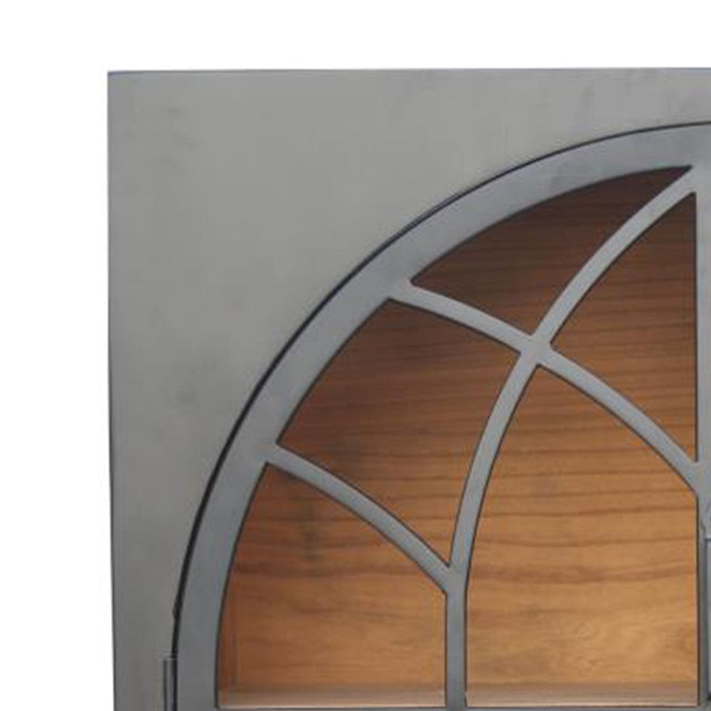 Veria Small China Cabinet 2 Door Arch Frame Matte Black 42 Inch BM326773