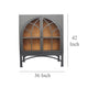 Veria Small China Cabinet 2 Door Arch Frame Matte Black 42 Inch BM326773