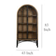 Veria China Cabinet 2 Door Arch Frame Antique Natural Brown 83 Inch BM326778