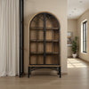 Veria China Cabinet 2 Door Arch Frame Antique Natural Brown 83 Inch BM326778