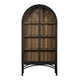 Veria China Cabinet, 2 Glass Door Arch Frame, Black Iron, 83 Inch